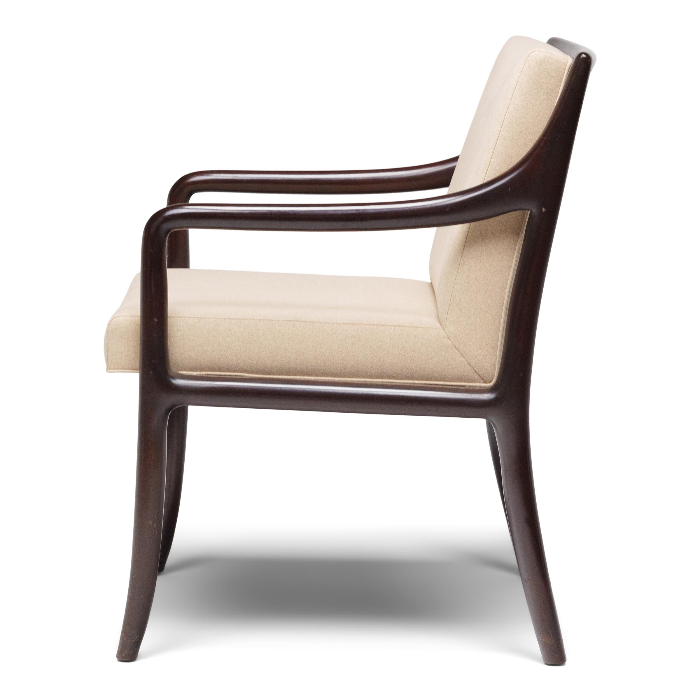 Pareja de sillones de caoba de Edward Wormley para Dunbar en Bueno estado para la venta en Chicago, IL