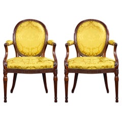 Pair Of Mahogany Armchairs By Thomas Chippendale