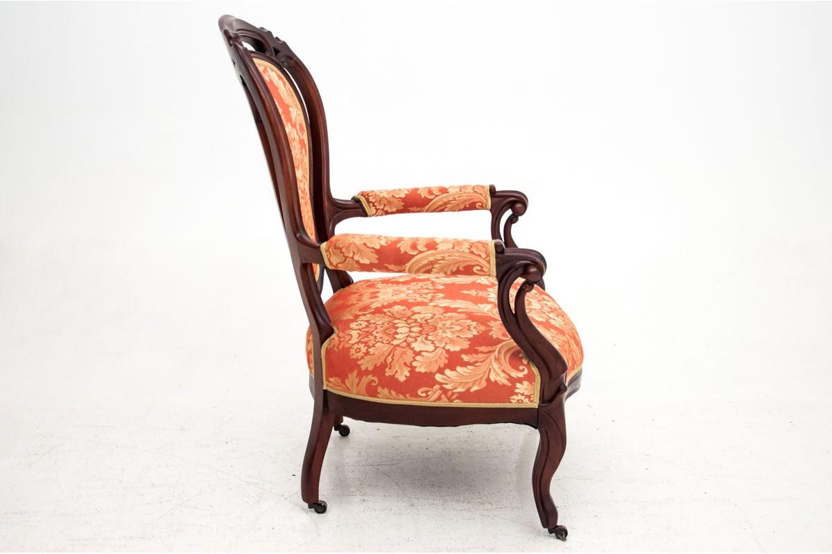 Louis Philippe Pair of Mahogany Armchairs from circa 1880, after Renovation