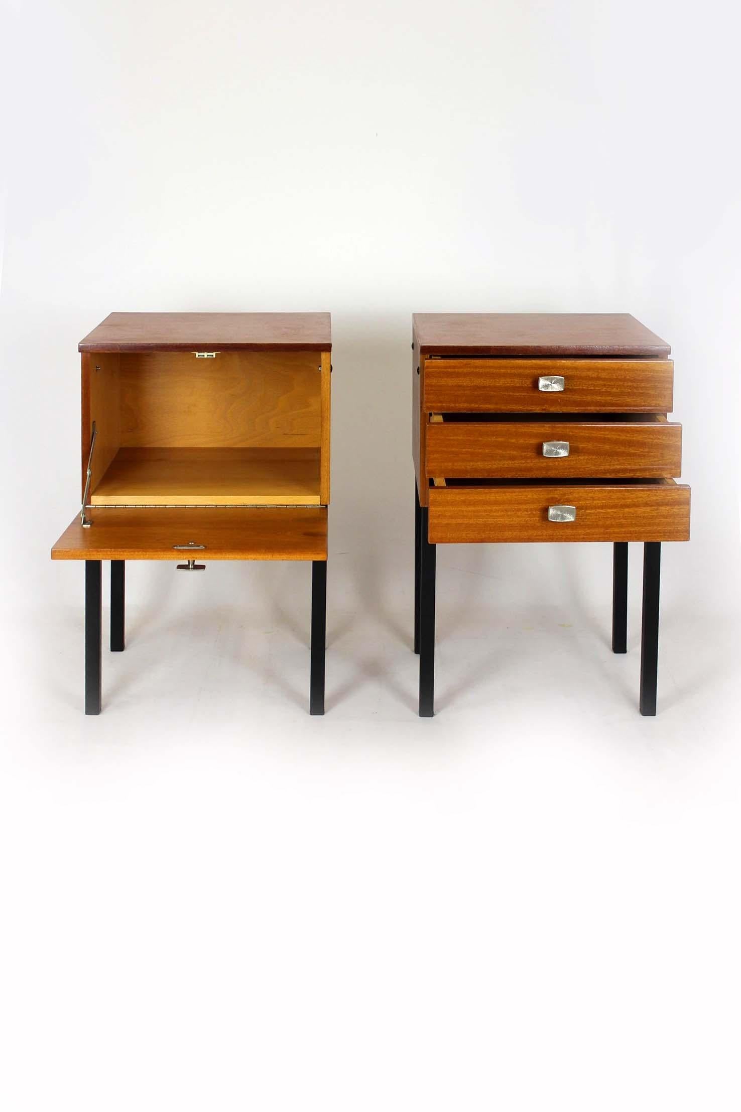 Pair of Mahogany Bedside Cabinets by UP Závody, Czechoslovakia, 1970s in vendita 5