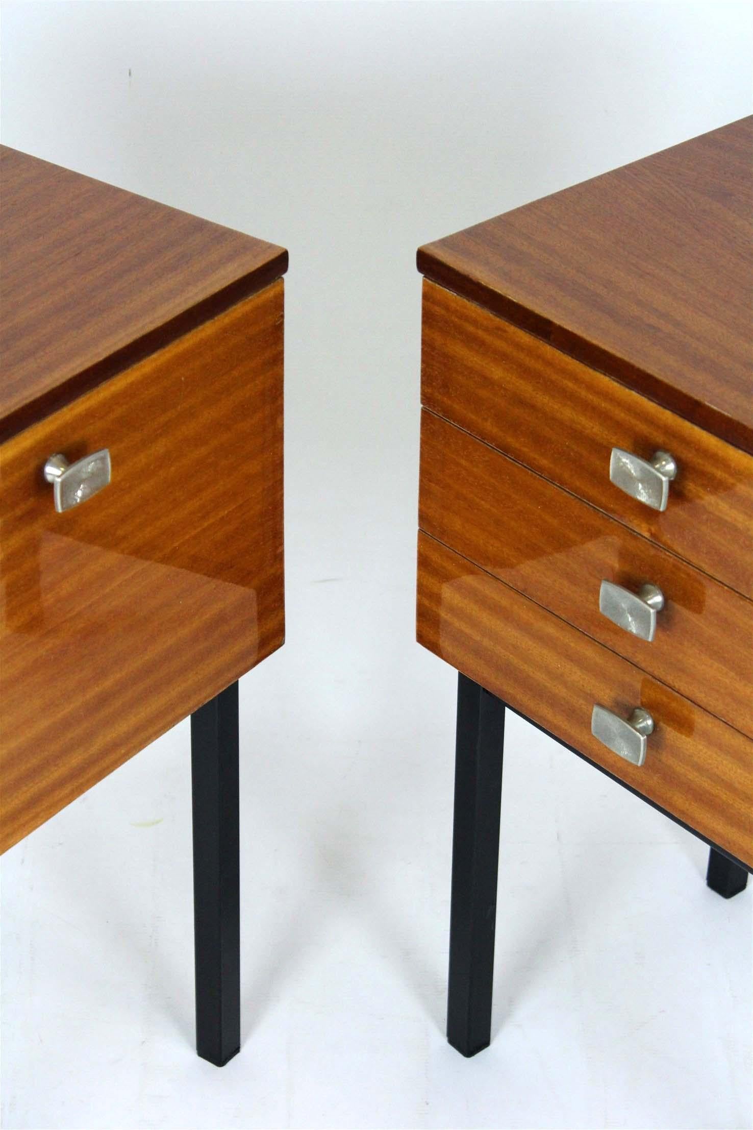 Pair of Mahogany Bedside Cabinets by UP Závody, Czechoslovakia, 1970s in vendita 8