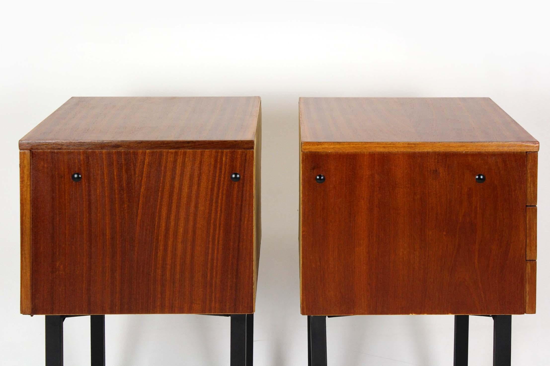 Pair of Mahogany Bedside Cabinets by UP Závody, Czechoslovakia, 1970s in vendita 14