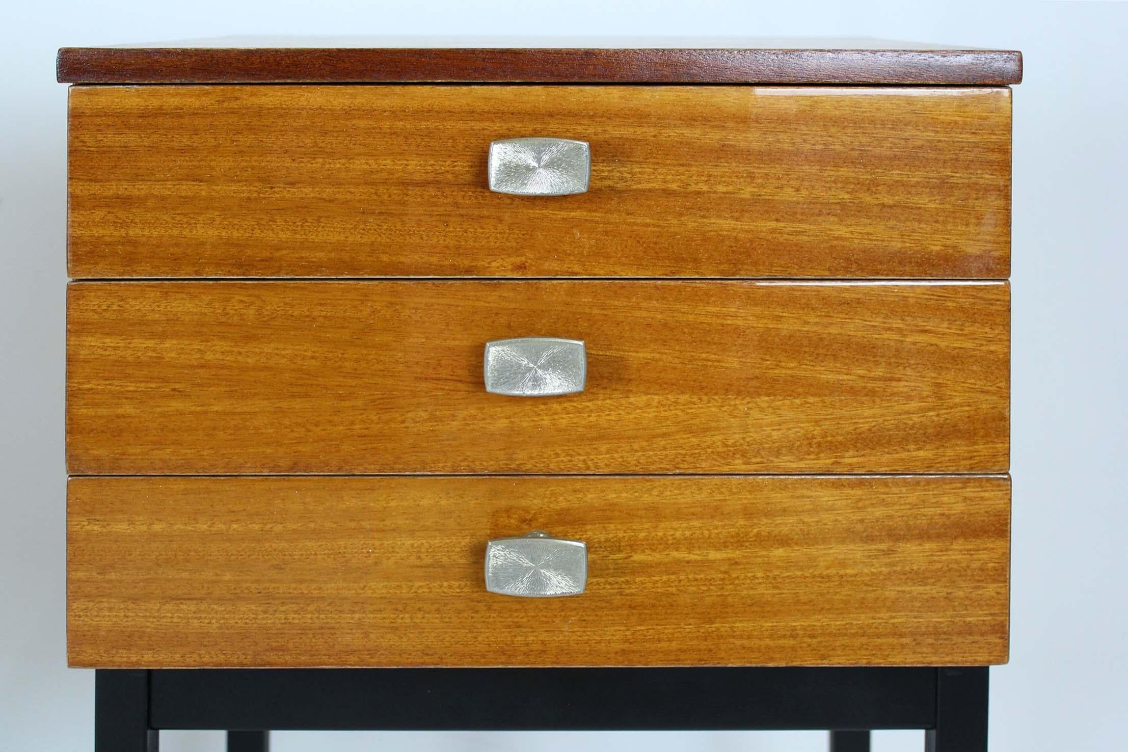 Pair of Mahogany Bedside Cabinets by UP Závody, Czechoslovakia, 1970s in vendita 1