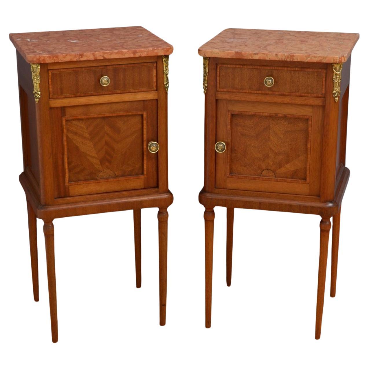 Pair of Mahogany Bedside Cabinets For Sale