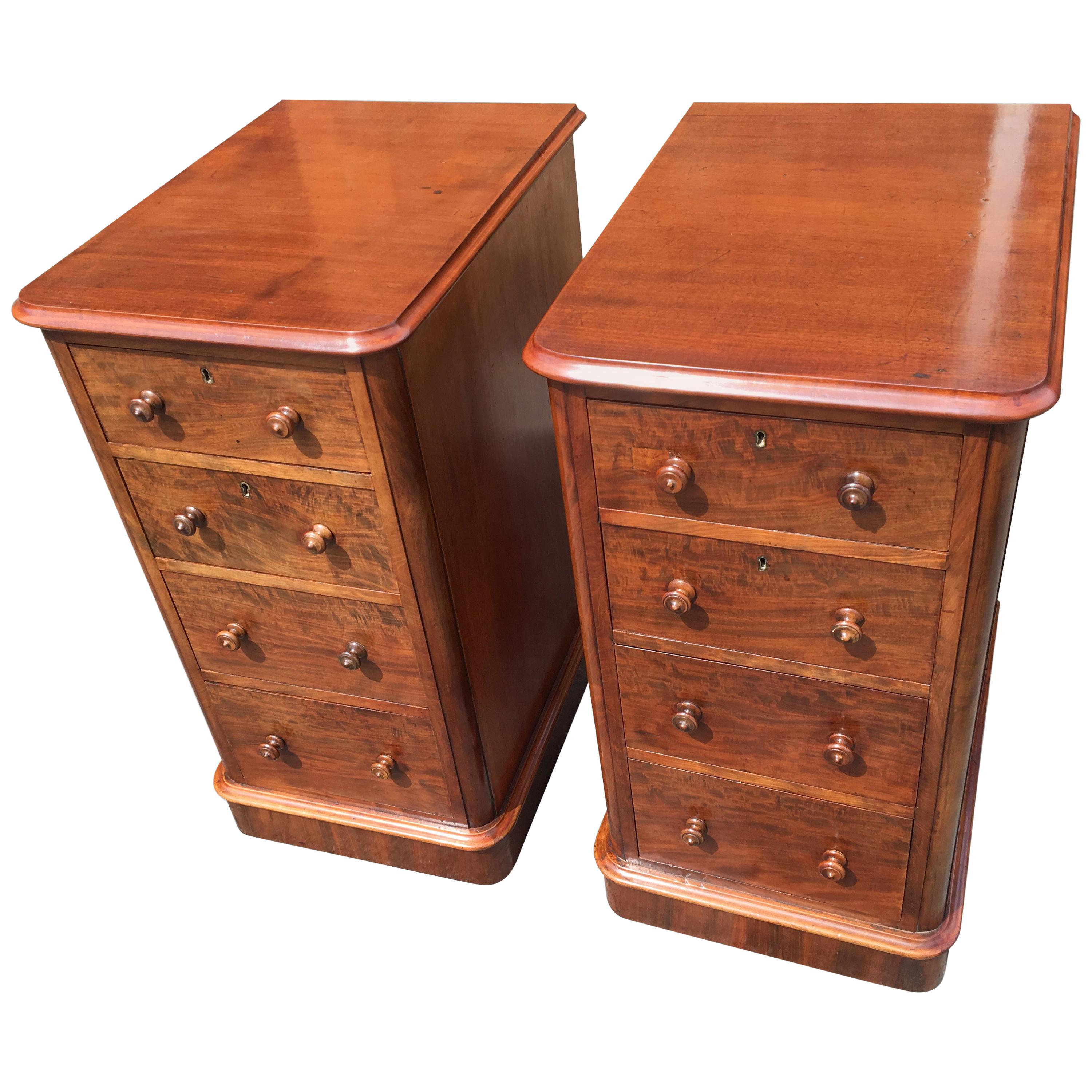 Pair of Mahogany Bedside Cabinets or Chests