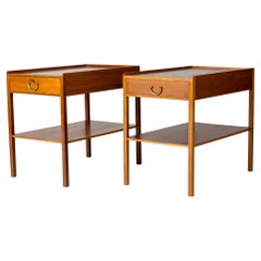 Pair of Mahogany Bedside Tables by Josef Frank for Svenskt Tenn, Sweden, 1950s