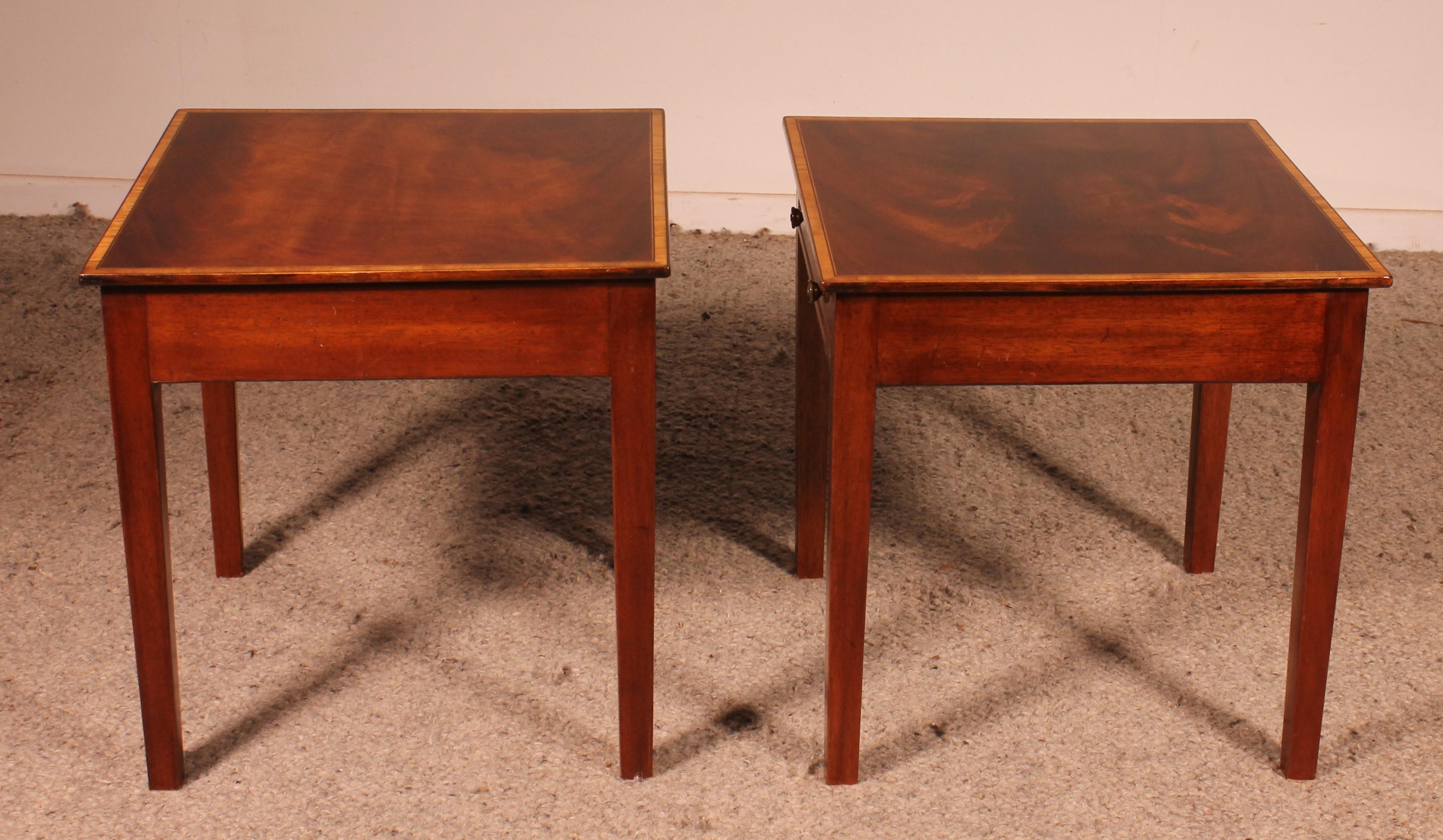 Pair Of Mahogany Bedside Tables From The Early 19th Century For Sale 5