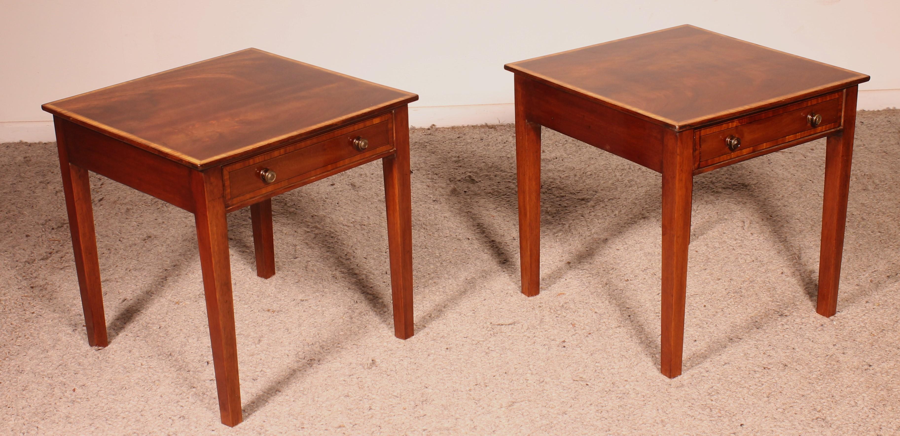 Pair Of Mahogany Bedside Tables From The Early 19th Century For Sale 8