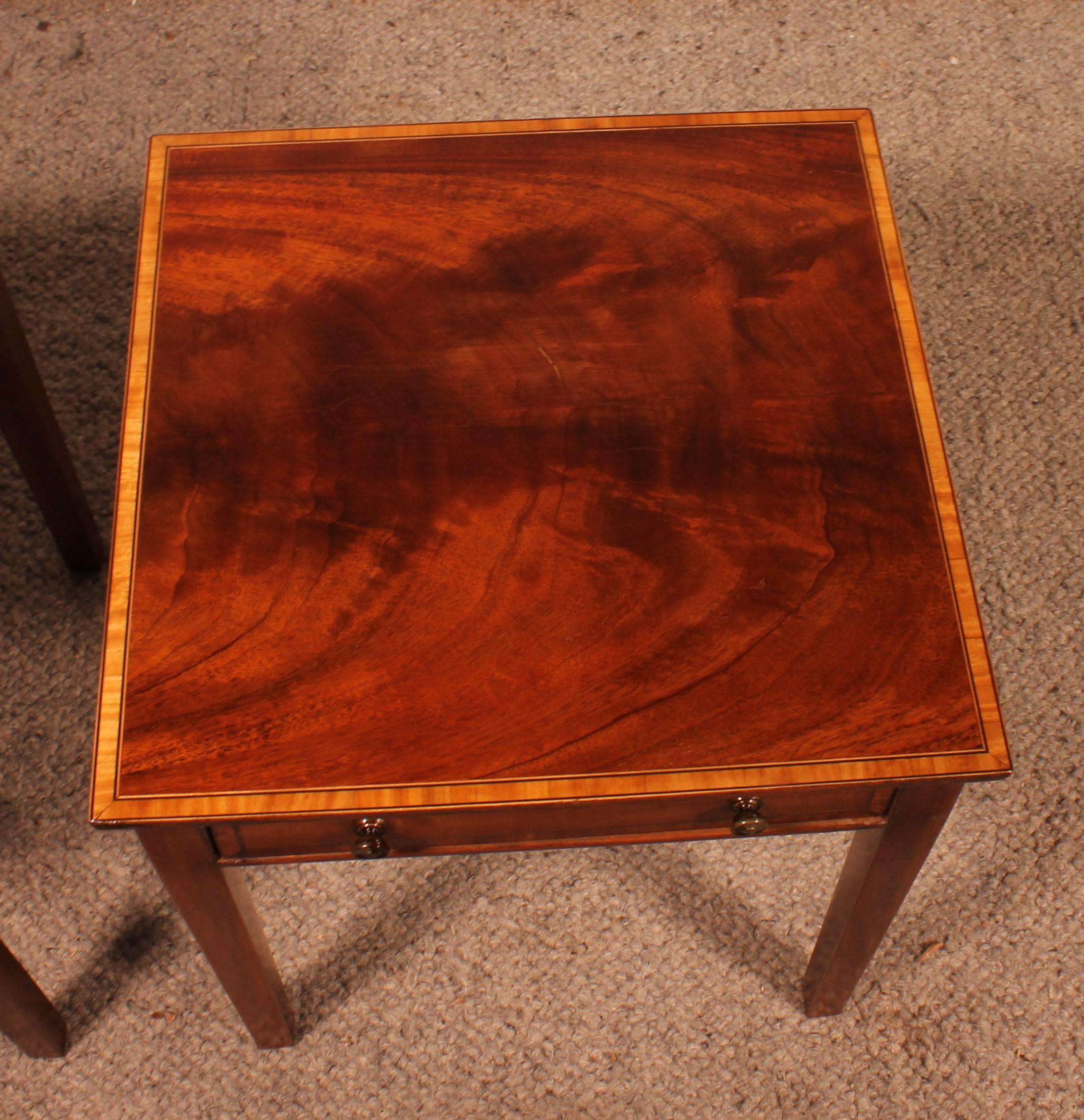 Pair Of Mahogany Bedside Tables From The Early 19th Century For Sale 1