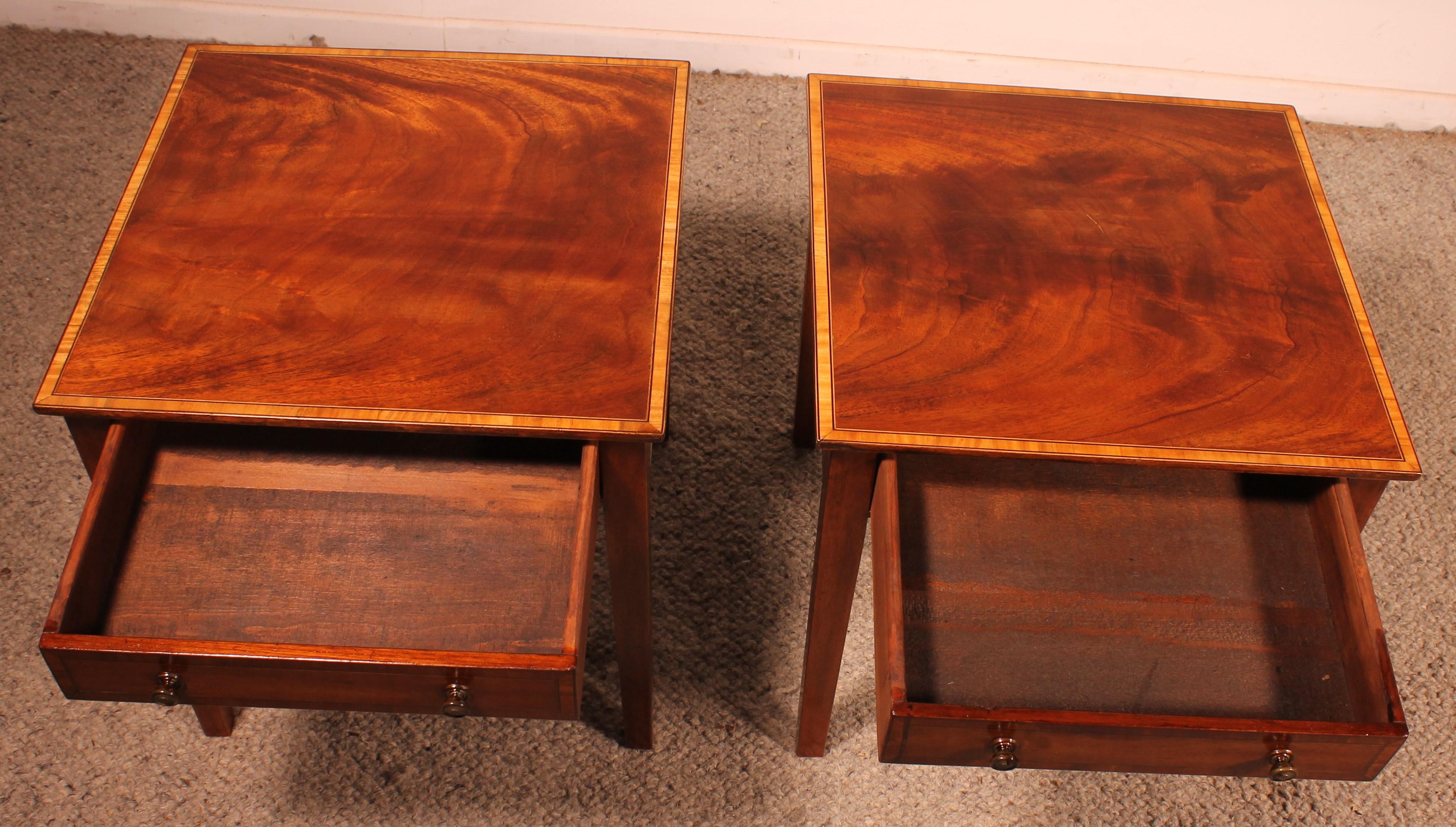 Pair Of Mahogany Bedside Tables From The Early 19th Century For Sale 3