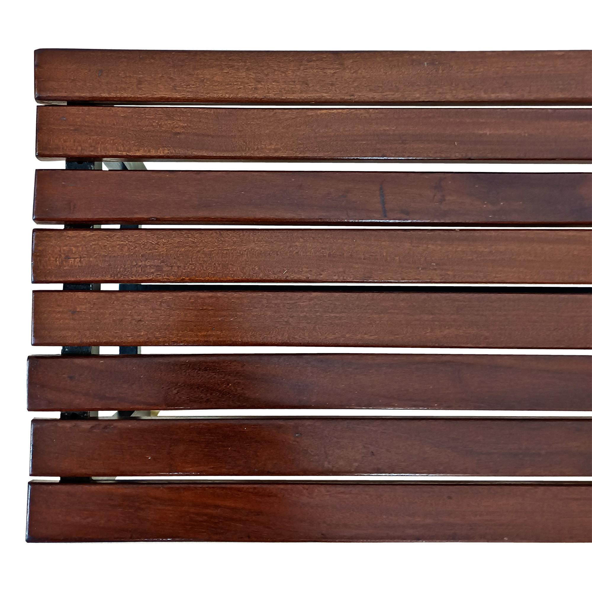 Brass Pair of mahogany benches – Italy 1950 For Sale