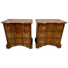 Antique Pair of Mahogany Block Front Chests Nightstands