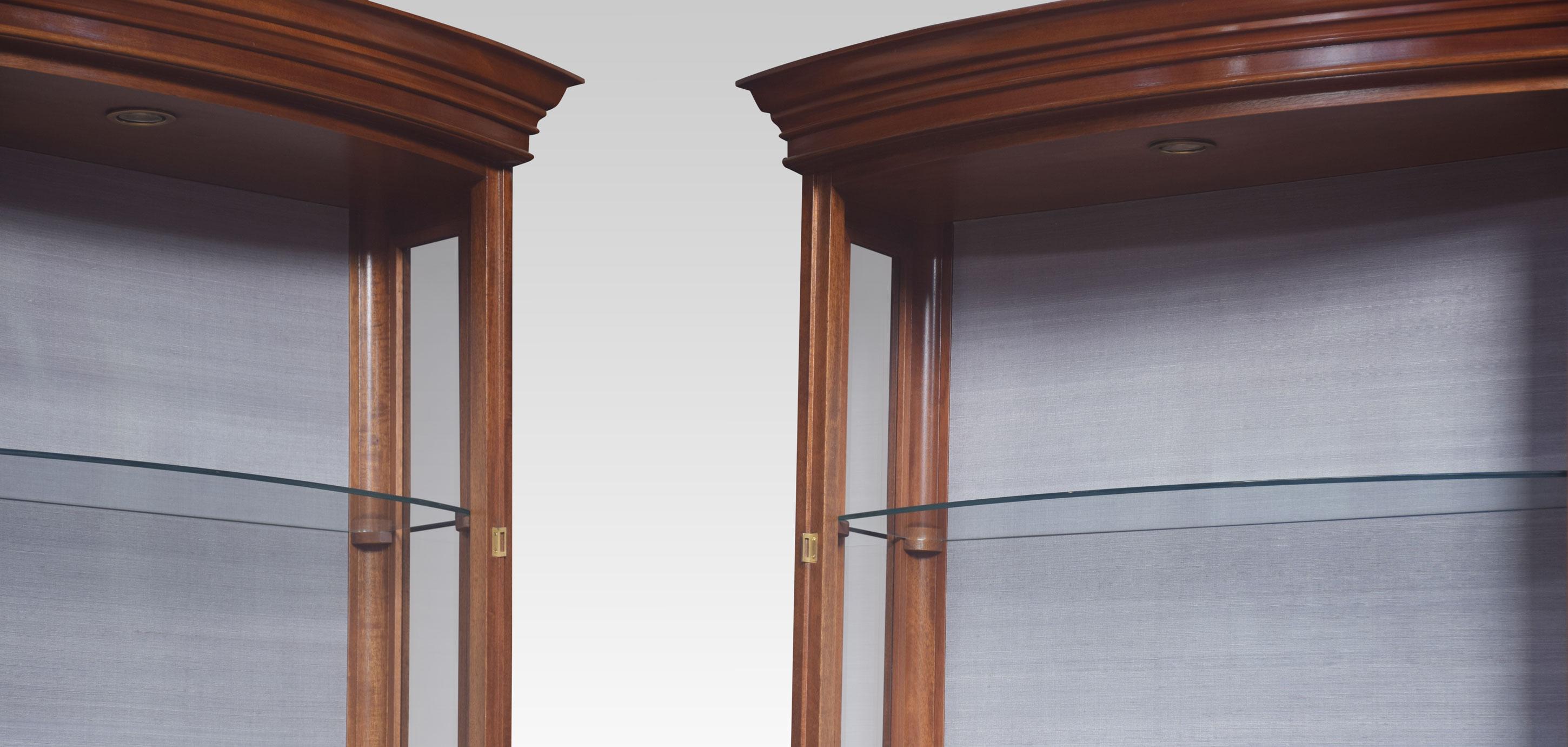 20th Century Pair of Mahogany Bow Fronted Display Cabinets