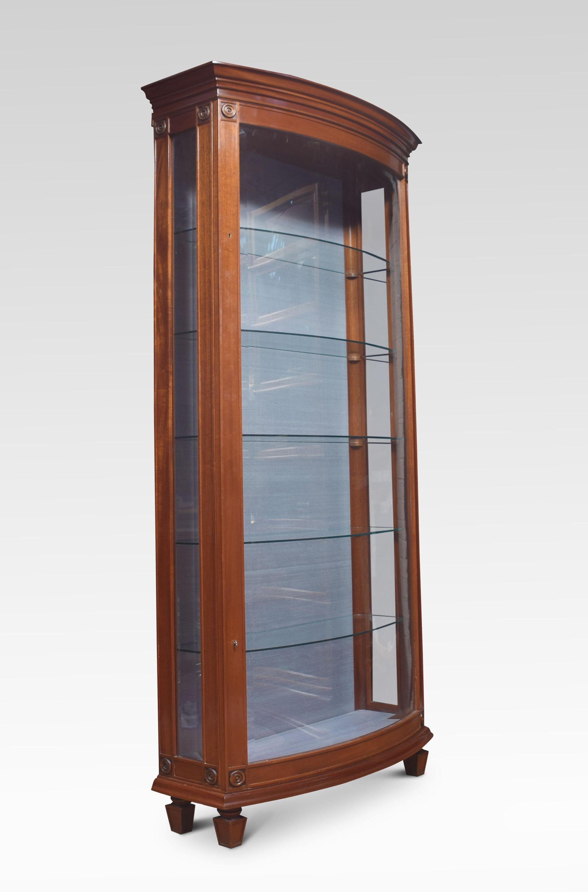Pair of Mahogany Bow Fronted Display Cabinets 2
