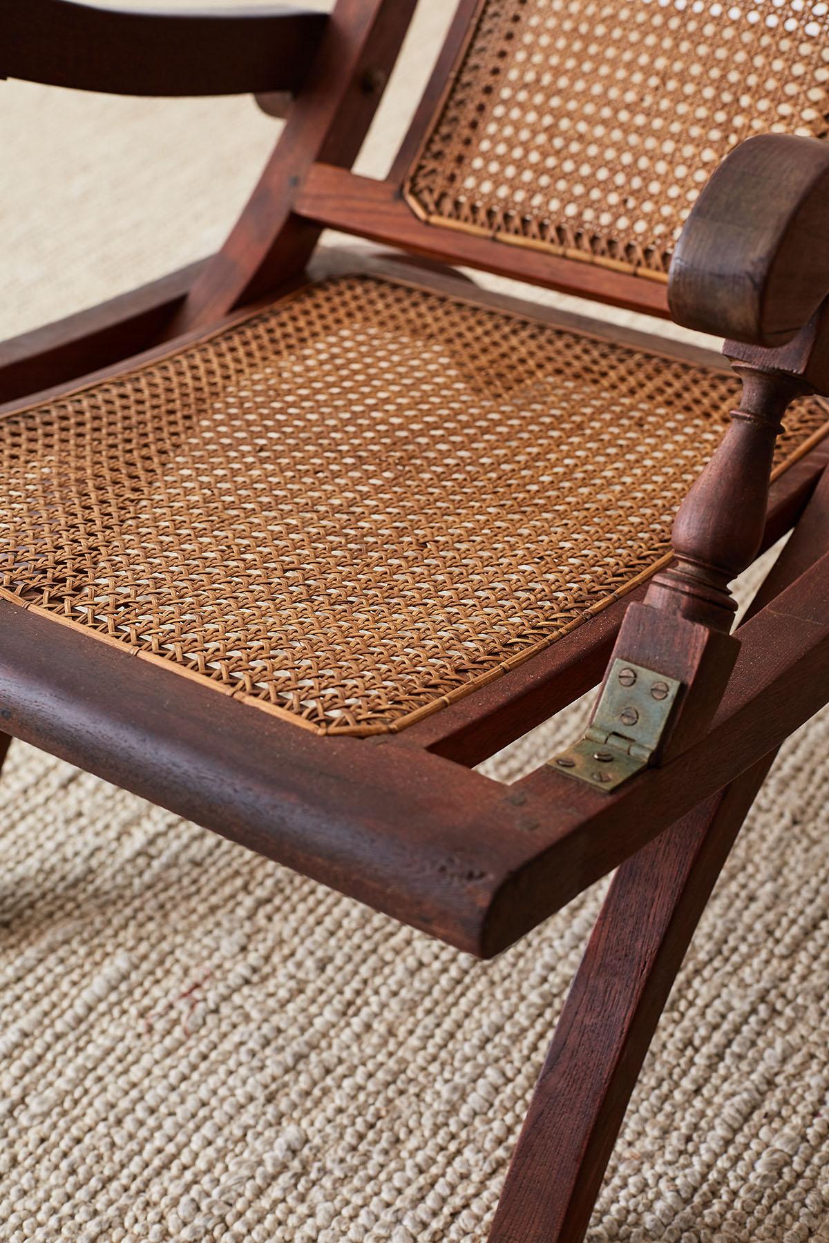 Pair of Mahogany Campaign Style Folding Plantation Chairs 3