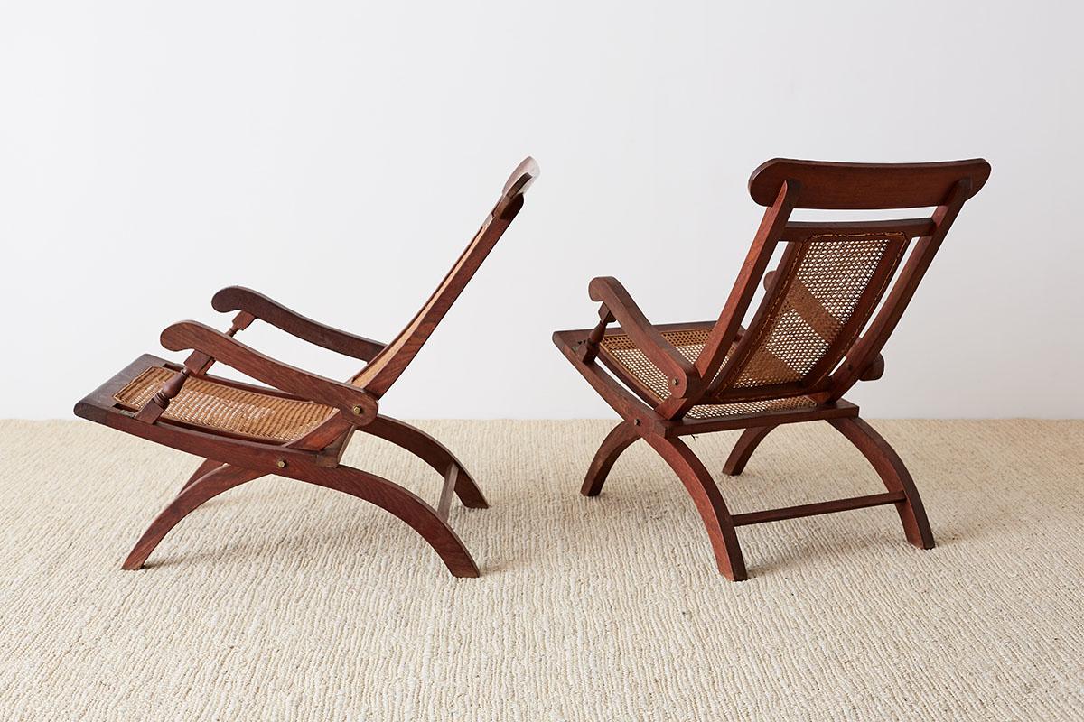 Pair of Mahogany Campaign Style Folding Plantation Chairs 5