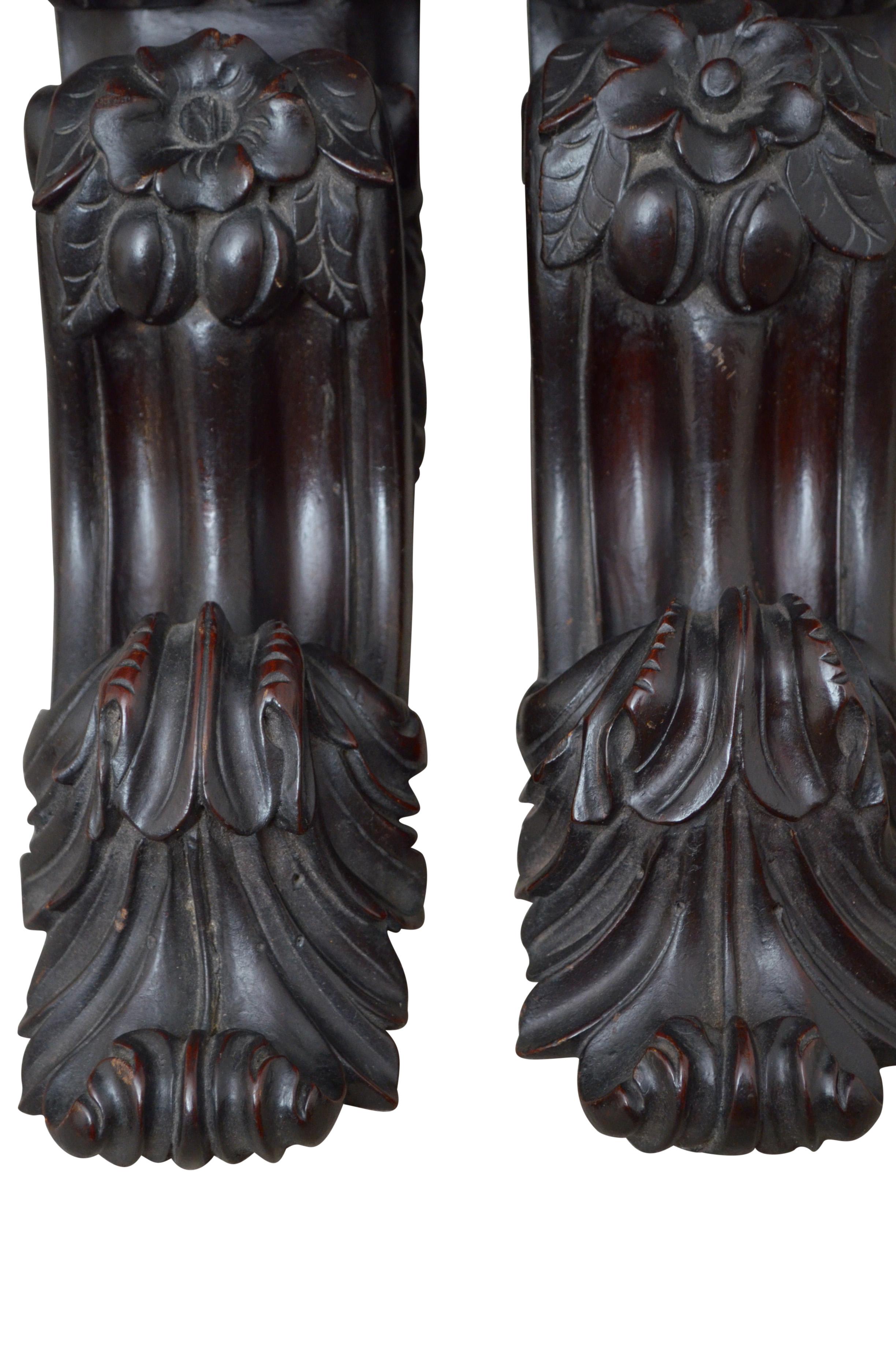 Pair of Mahogany Carvings Panels For Sale 3