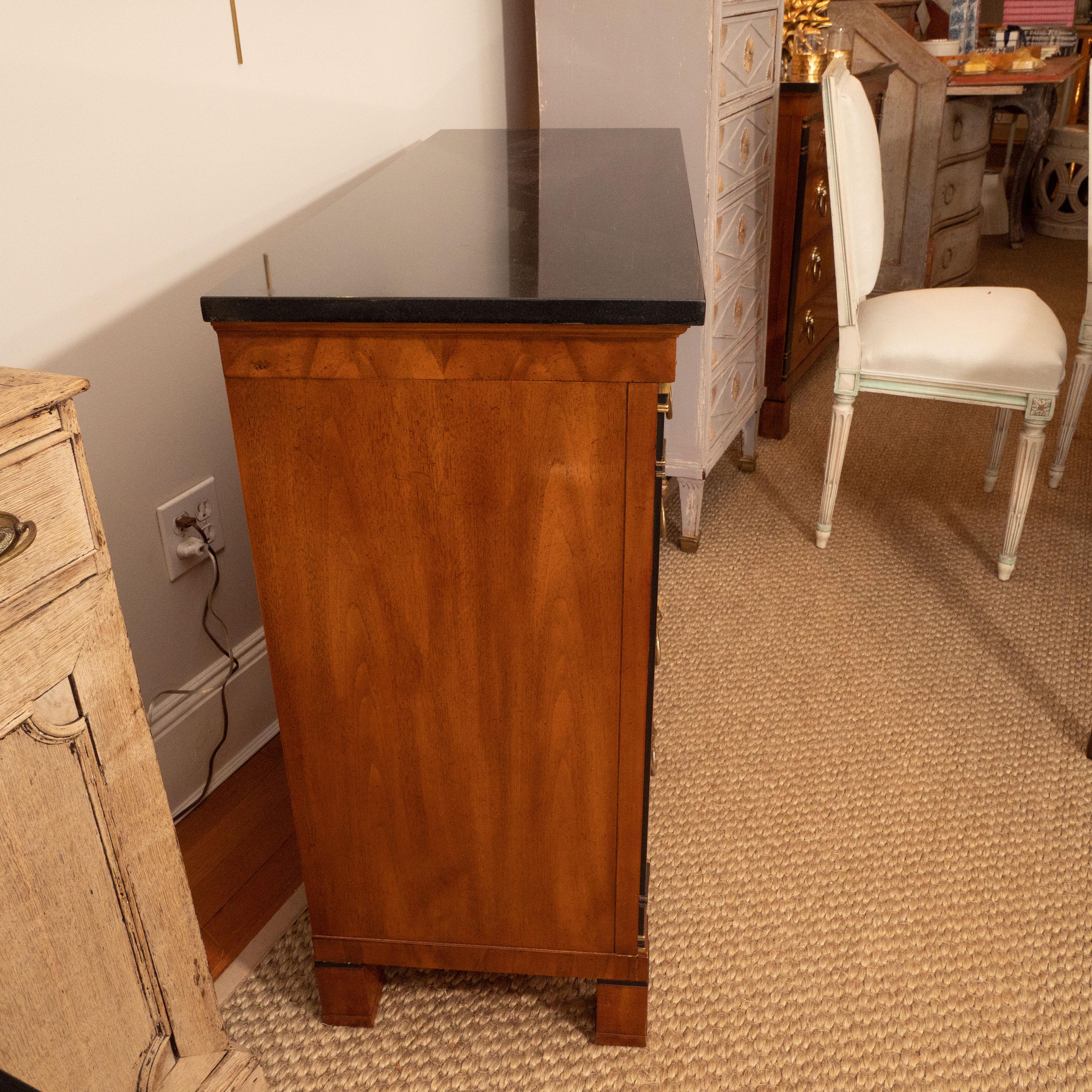 20th Century Pair of Mahogany Chests with Black Granite Top