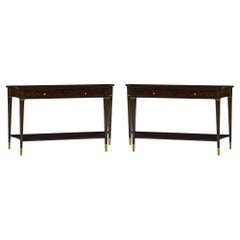 Paar Mahagoni Classic Konsolentische