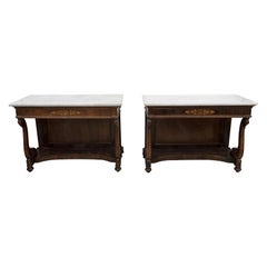 Pair of Mahogany Console Tables, Italy, Early 19th Century