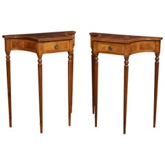 Antique Pair of Mahogany Crossbanded Side Tables