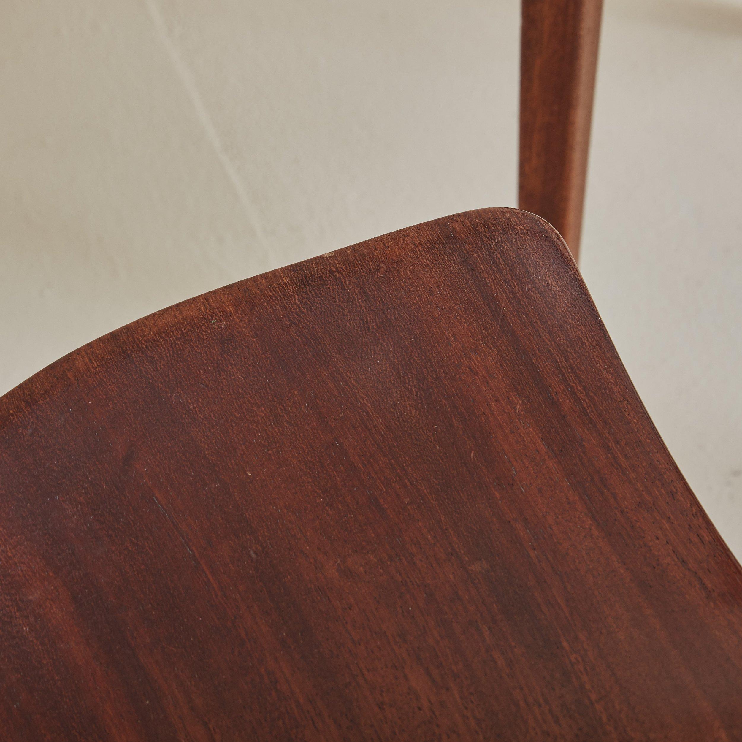 Wood Pair of Mahogany Dining Chairs by Richard Jensen & Kjærulff Rasmussen, Denmark For Sale