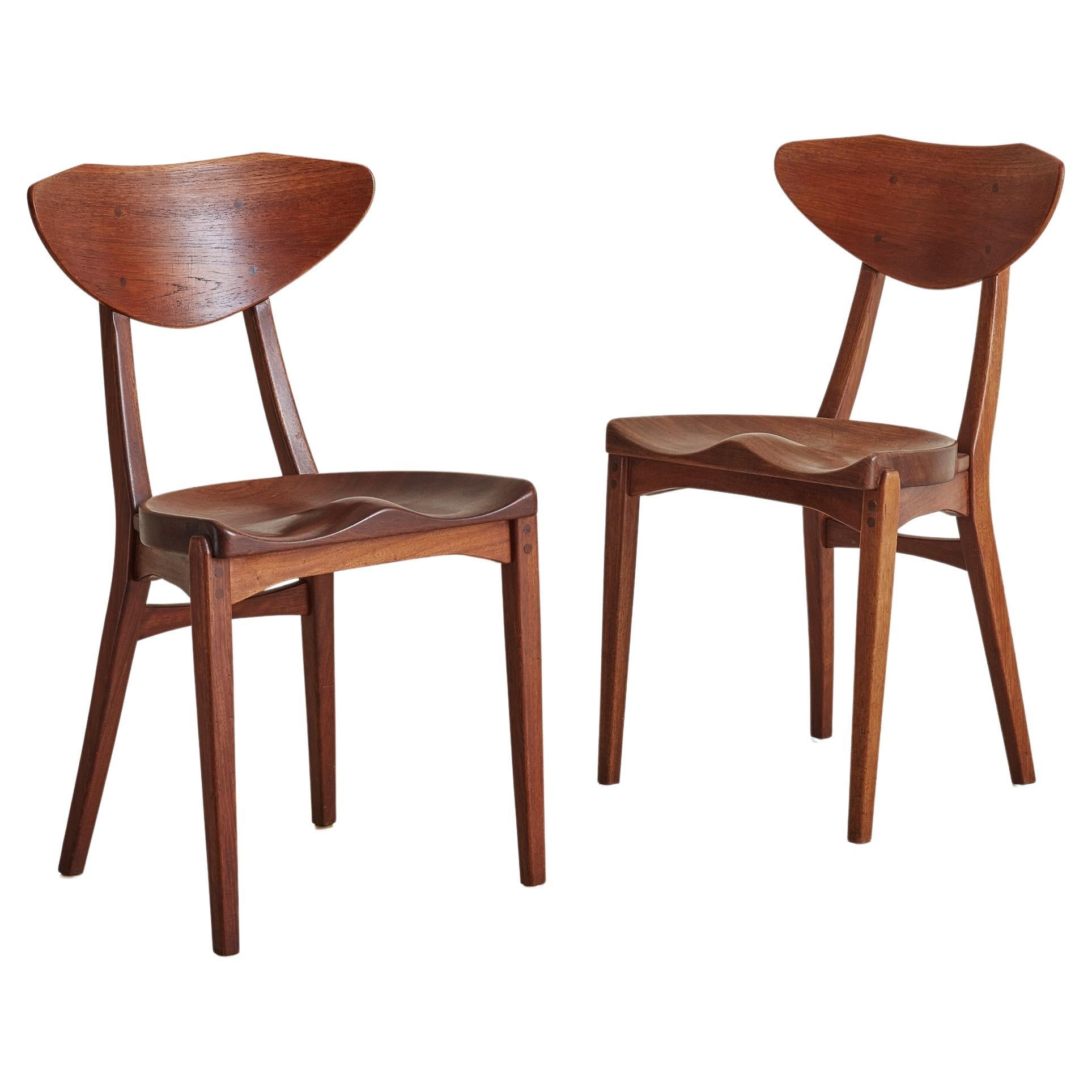 Pair of Mahogany Dining Chairs by Richard Jensen & Kjærulff Rasmussen, Denmark For Sale