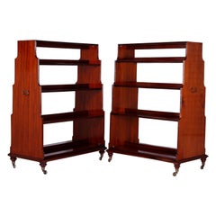 Pair of Mahogany Double-Sided Bookcases