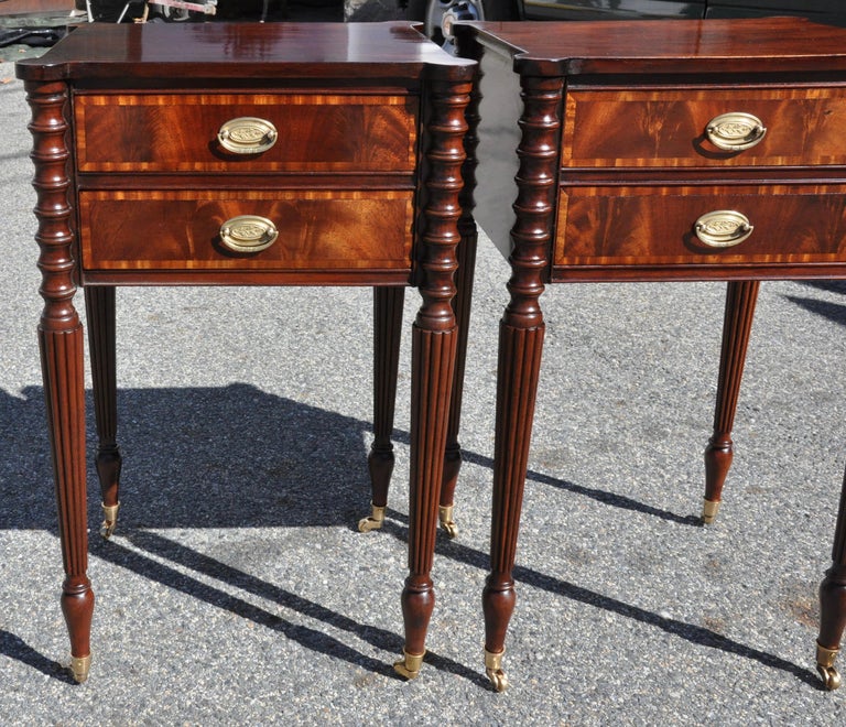 Pair of Mahogany Federal Style End Tables at 1stDibs