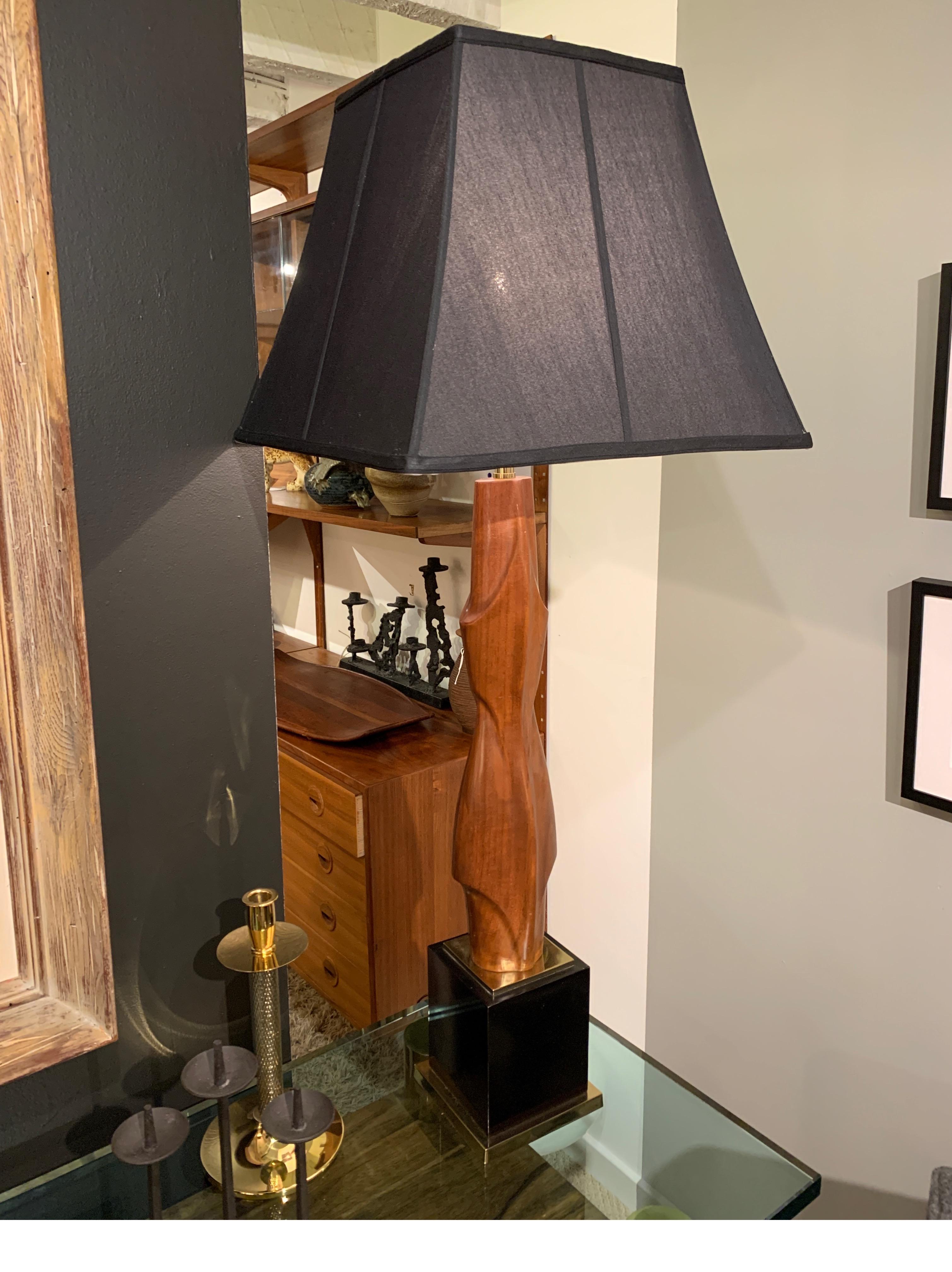 Pair of Mahogany Figural Midcentury Lamps by Laurel Lamp Co. 9