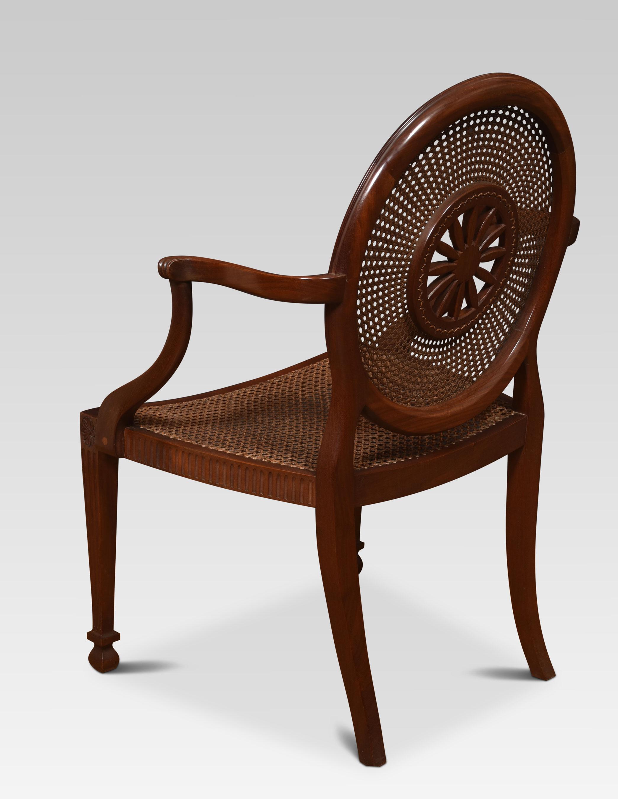 Mahogany Pair of mahogany framed armchairs