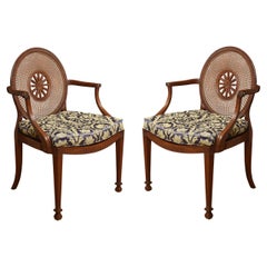 Pair of mahogany framed armchairs