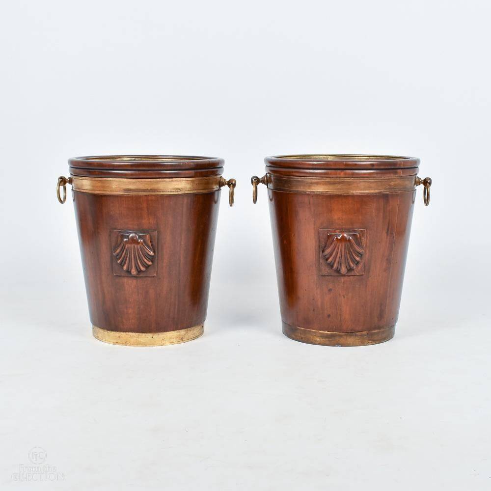 Pair of Mahogany George II Rare Peat Buckets, circa 1780 2