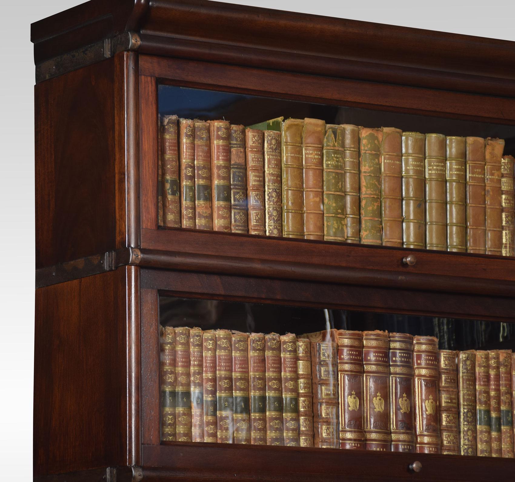 British Pair of Mahogany Globe Wernicke Six Section Bookcases