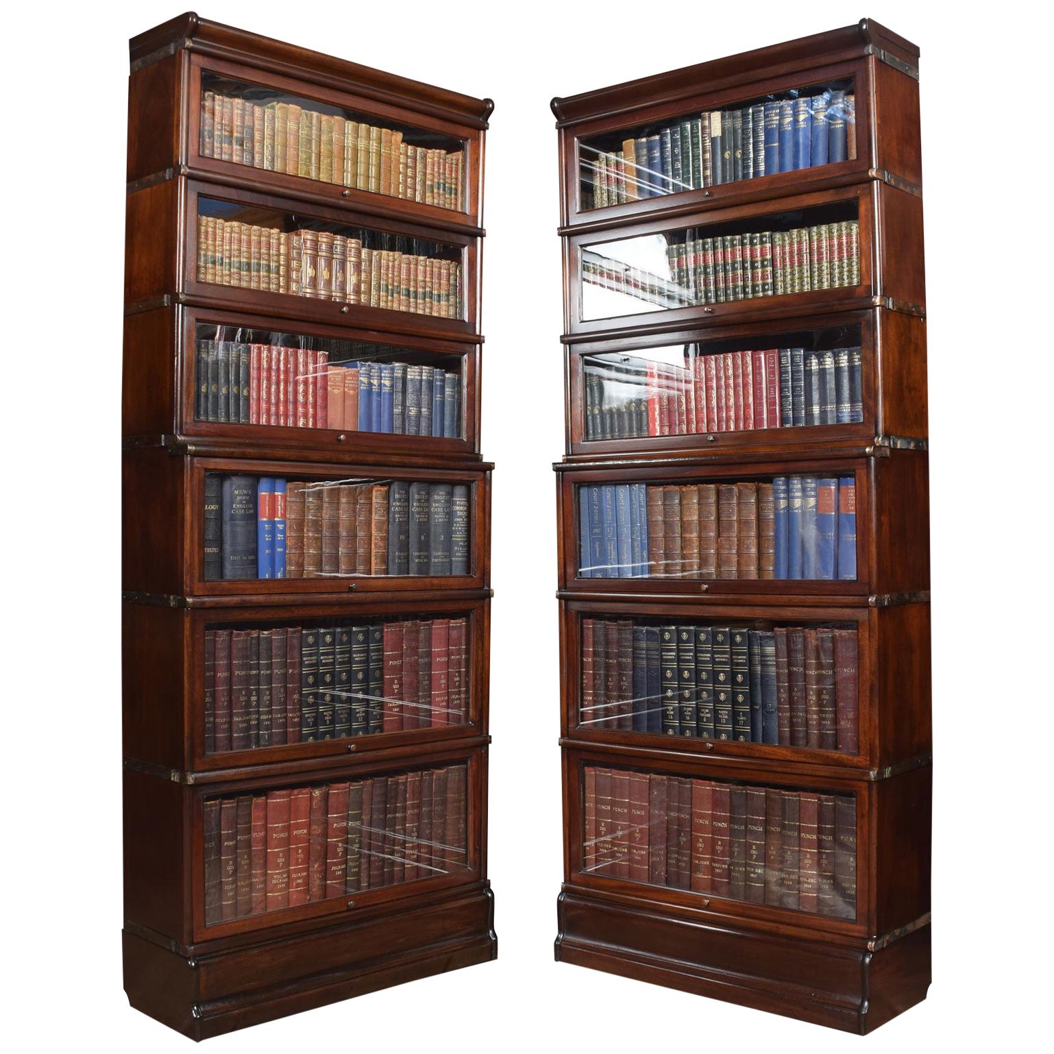Pair of Mahogany Globe Wernicke Six Section Bookcases