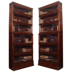 Pair of Mahogany Globe Wernicke Six Section Bookcases