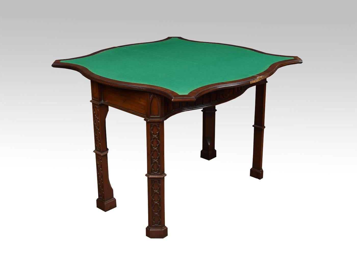 Pair of Mahogany Gothic Revival Card Tables In Good Condition In Cheshire, GB