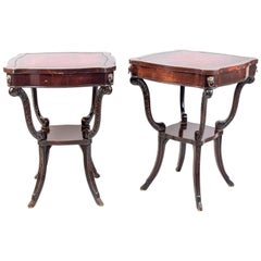 Pair of Mahogany Gueridons, Regency Style, 1900 Period