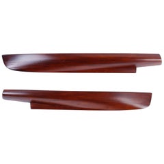 Vintage Pair of Mahogany Half Hull Models