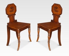 Pair of Mahogany Hall Chairs