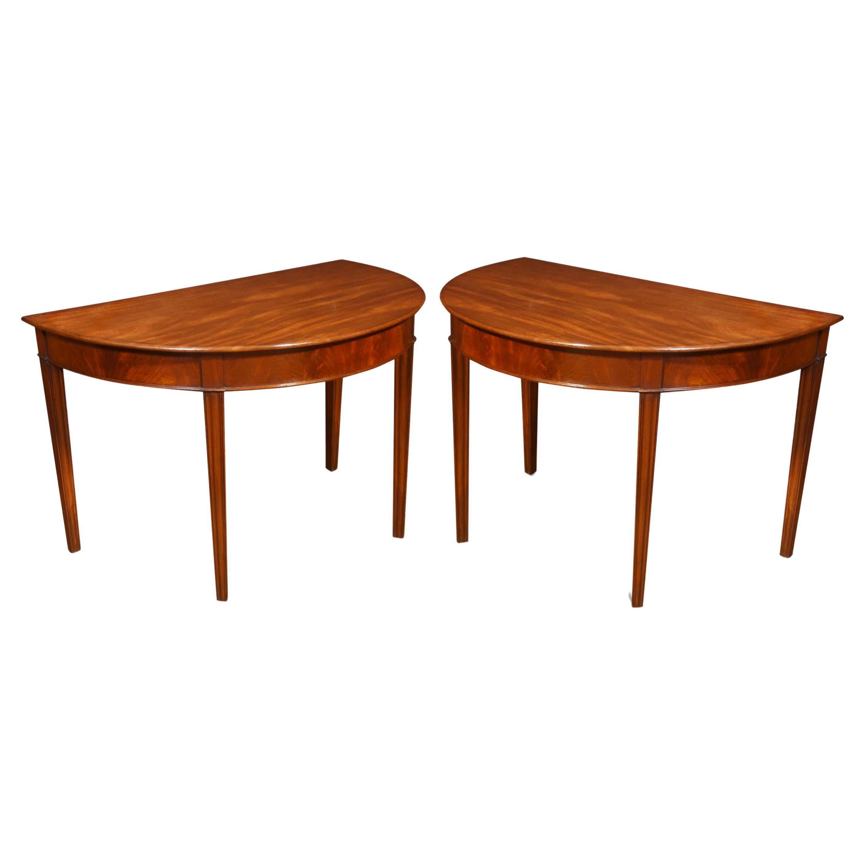 Pair of mahogany hall tables