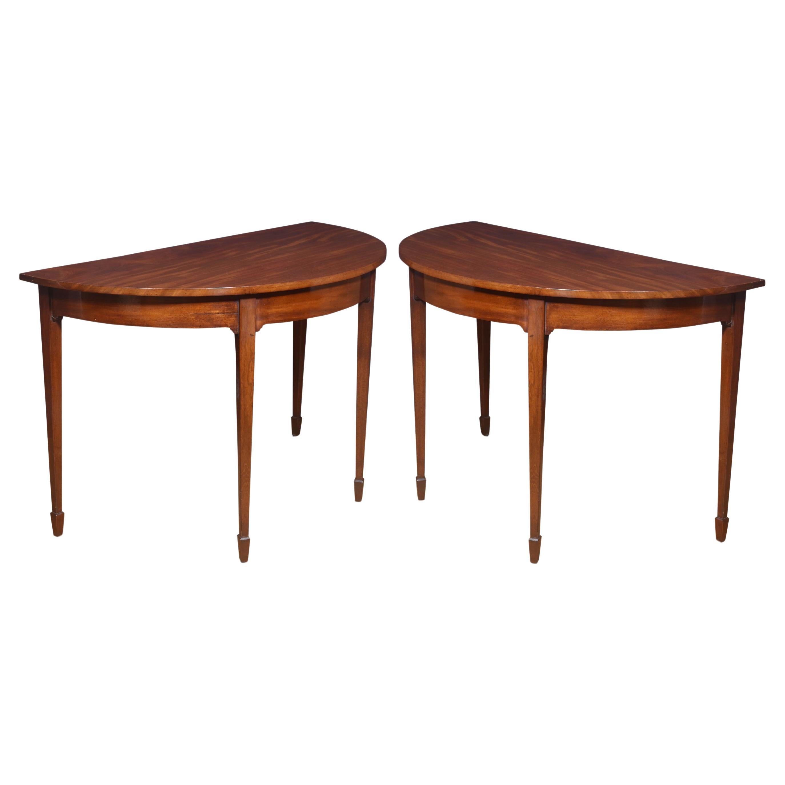 Pair of mahogany hall tables