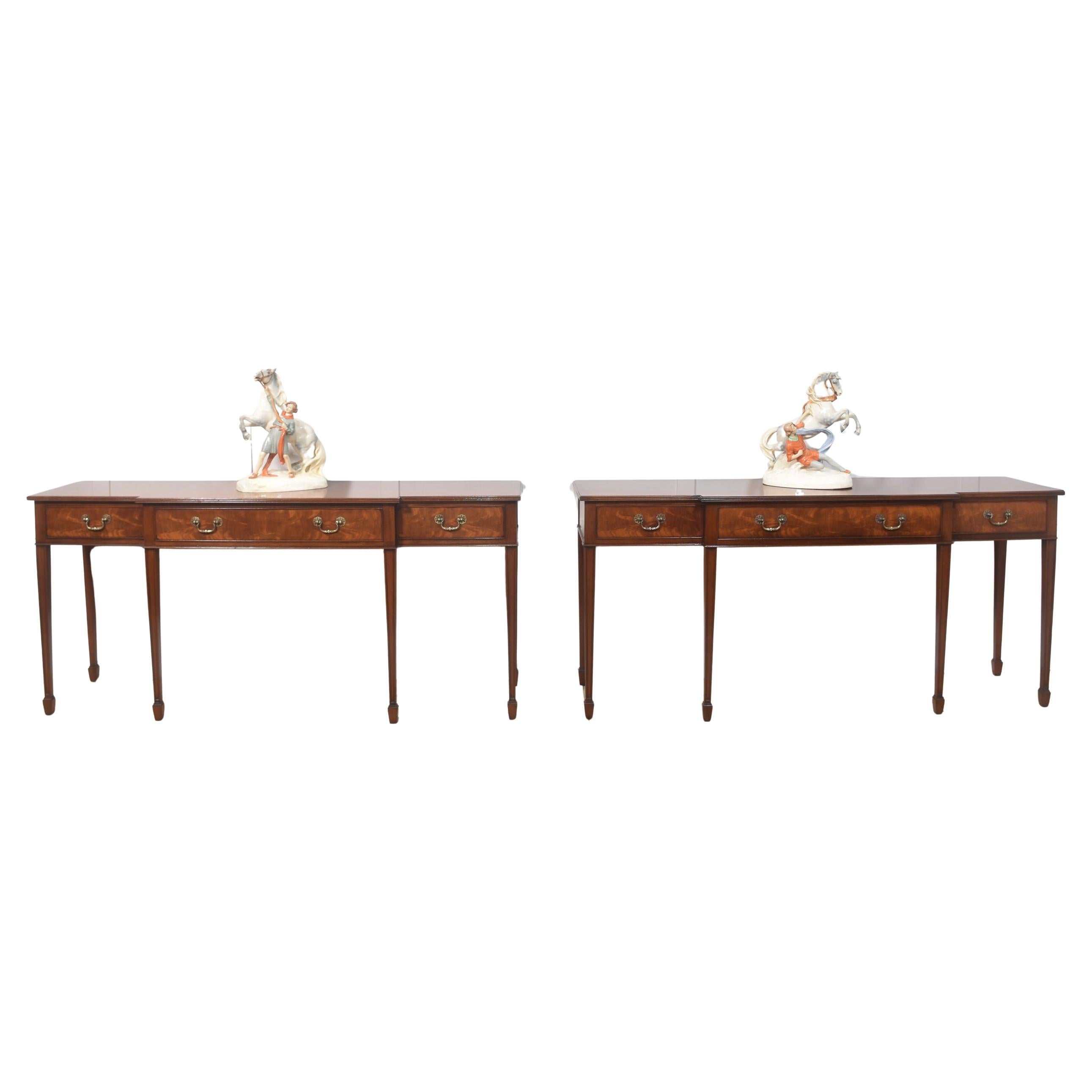 Pair of mahogany hall tables For Sale