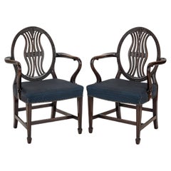 Coppia di poltrone George IV in mogano George Hepplewhite c1820 Georgiano Inizio 19° secolo