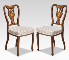 Pair of mahogany inlaid bedroom chairs