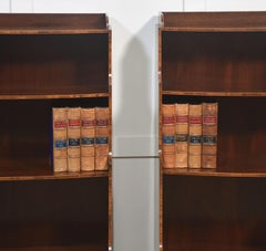 Pair of Mahogany Inlaid Open Bookcases