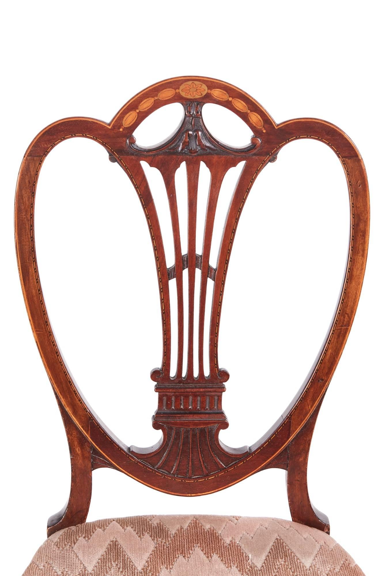 Pair of Mahogany Inlaid Side Chairs 2