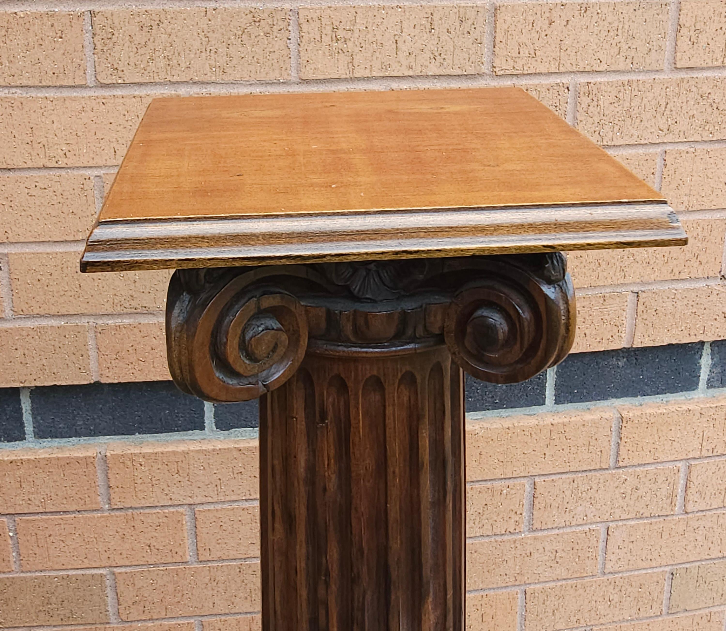 20th Century Pair Of Mahogany Ionic Order Style Column-Form Pedestals For Sale