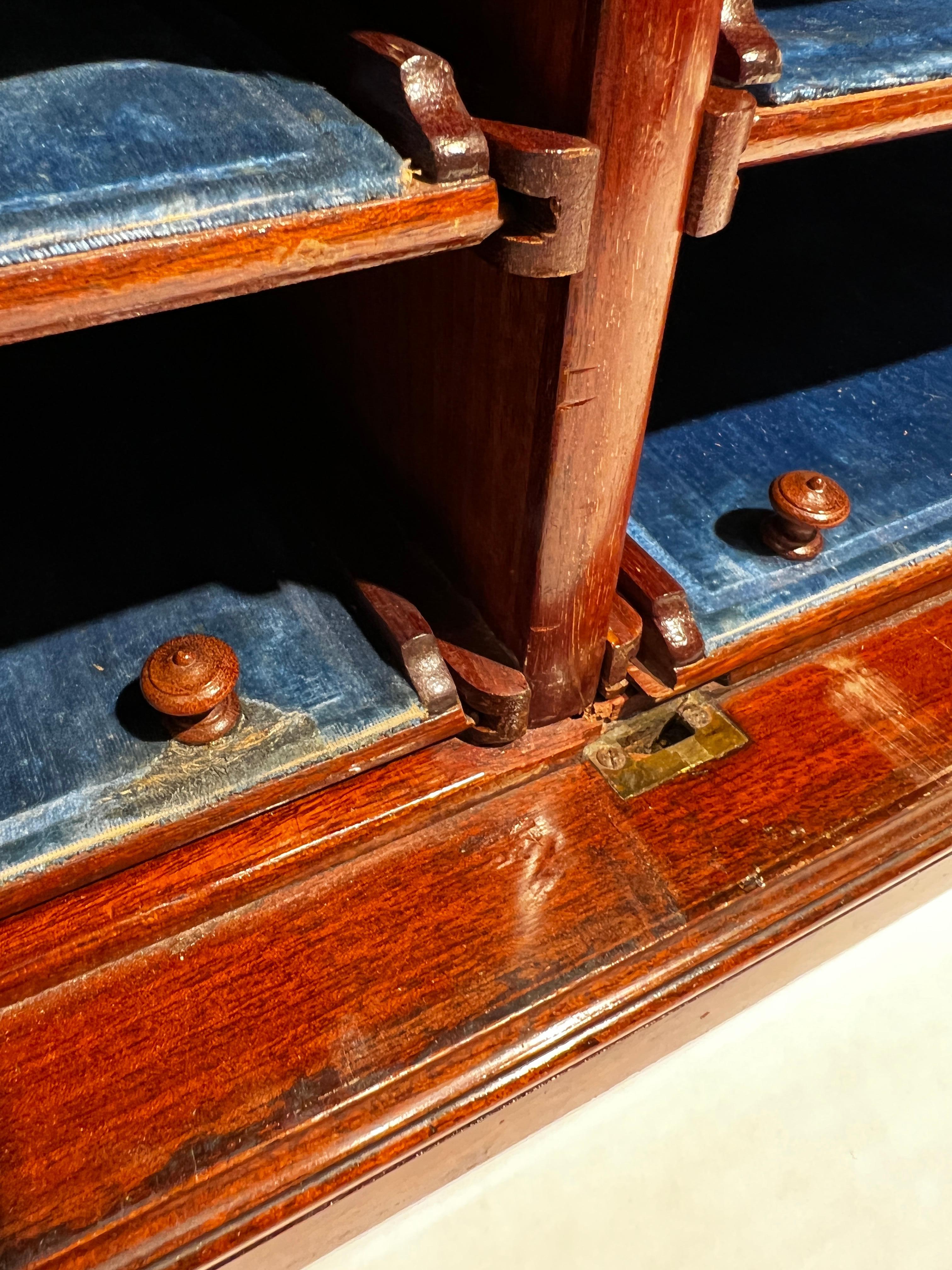Pair Antique Mahogany Jewelry Display Cases For Sale 7