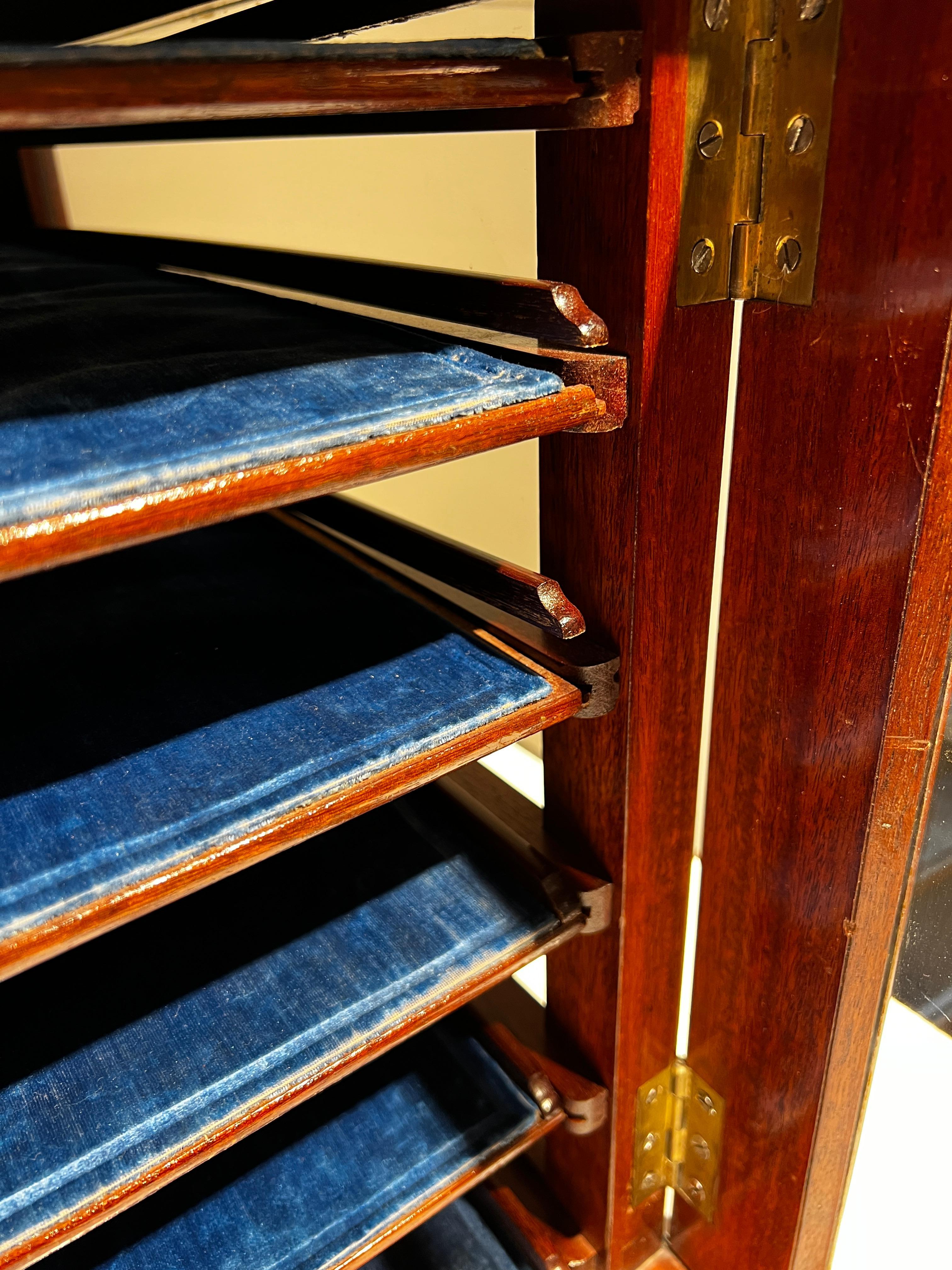 Pair Antique Mahogany Jewelry Display Cases For Sale 6